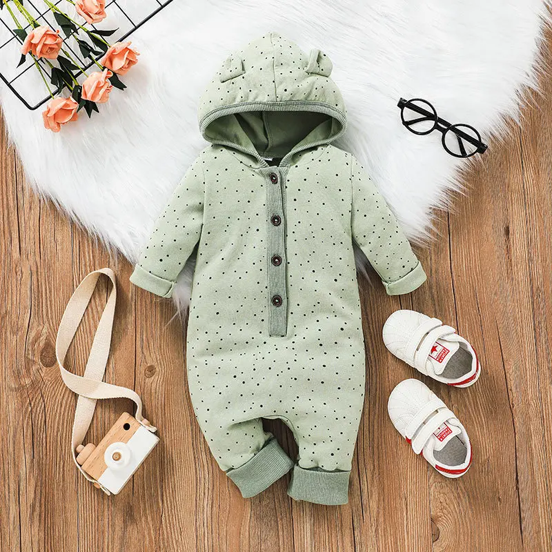 

Long Sleeve Baby Clothes Newborn Romper Jumpsuits Bear Ear Hooded Baby Boy Rompers Overall Toddler Infant Costume Baby Clothing