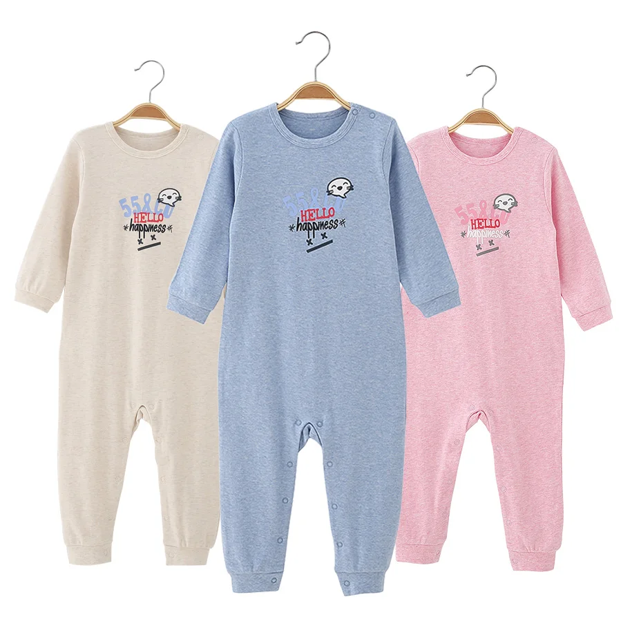 Baby Boy Girl Cotton Rompers Children Jumpsuits Toddler One pieces Pajamas Autumn Spring Sleepwear Long Sleeve Home Wear 24m-5t