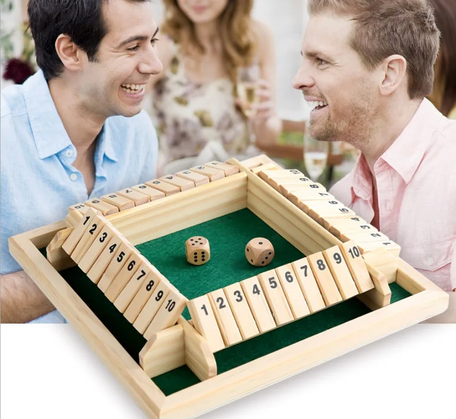 

Wooden Digital Puzzle Board Dice Game 4 players Shut The Box Game Set Number Drinking Games For Friends/Family