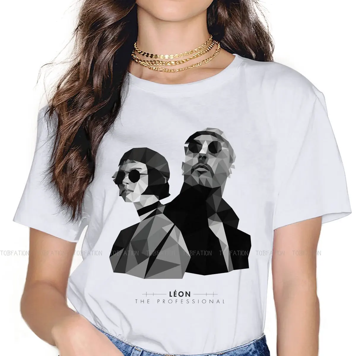 Black And White 5XL TShirt Leon Mathilda Cleaner Classic Film Luc Besson Printing Streetwear T Shirt Women Unique Gift Idea