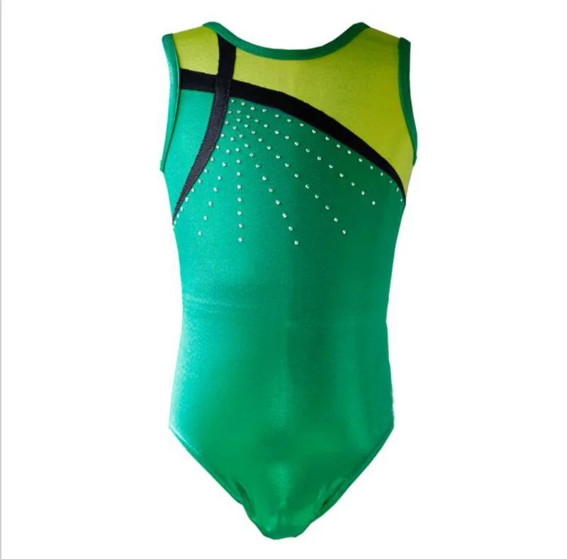 Black Friday Hot Sale High Quality Spandex Green Kids Girls Children Gymnastics Leotards