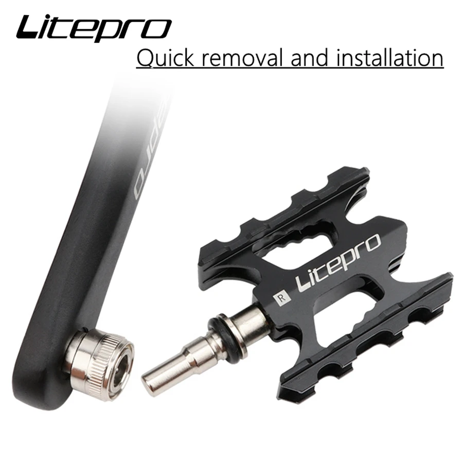 Litepro Folding Bike Quick Release Pedal Ultra-light CNC Aluminum Alloy MTB Road Bike Non-slip Quickly remove For Fnhon Bicycle