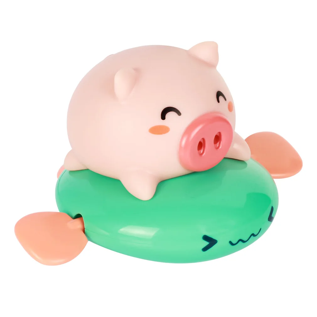 

1PC Cute Cartoon Animal Pull the bath toy pig Classic Baby Water Toy Infant Swim Turtle Wound-up Chain Clockwork Kids Beach Toy