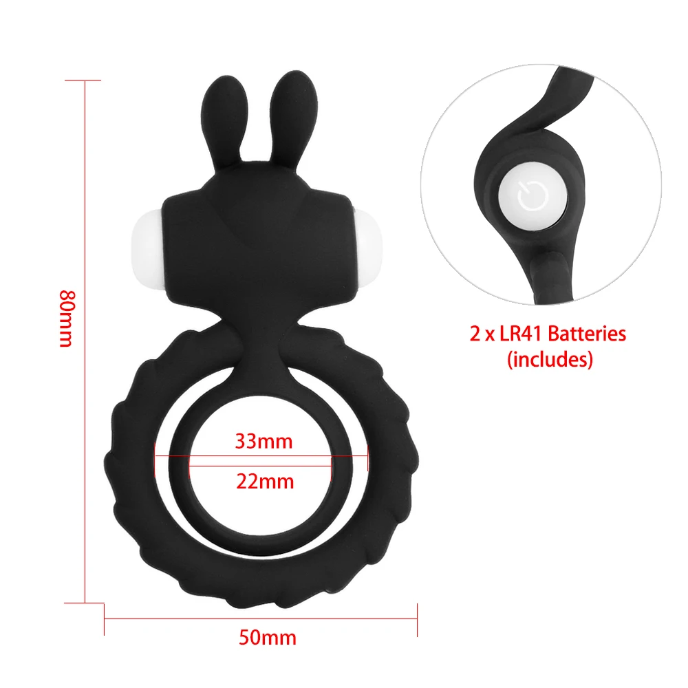 Penis Ring Vibrator For Men Silicone Vibrating Cock Ring Delay Ejacualtion Clitoral Stimulator Adults Sex Toys for Couples