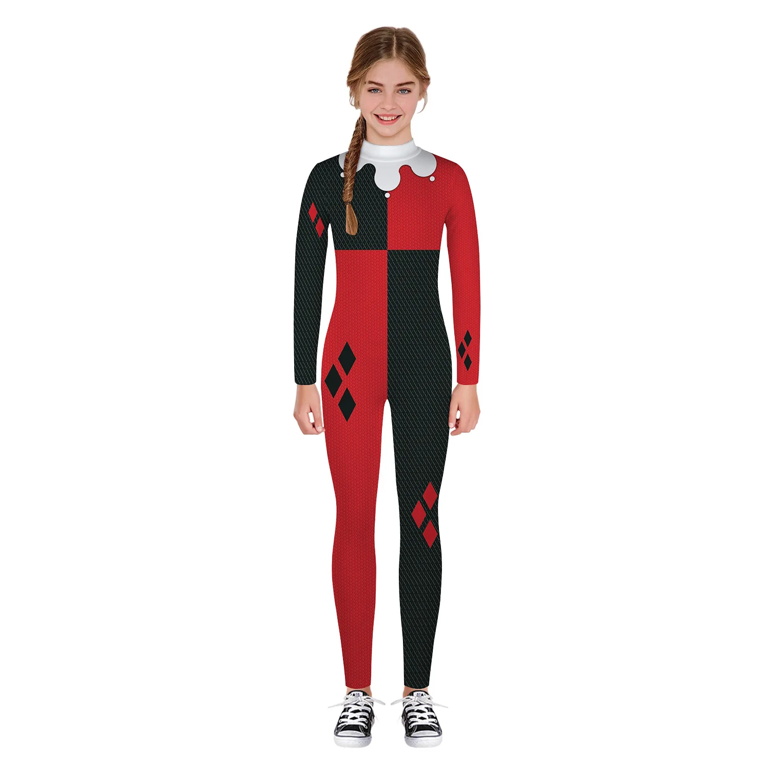 Adult Kids clown female Harry Quinn anime Cosplay costumes Carnival Happy Purim Christmas Party clothing COS Jumpsuits for girls