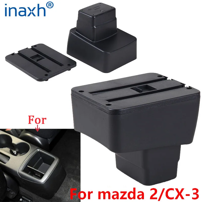 For Mazda CX-3 Armrest Retrofit For mazda 2 skyactiv version cx3 CX-3 Car Armrest Storage box car accessories Charging with USB