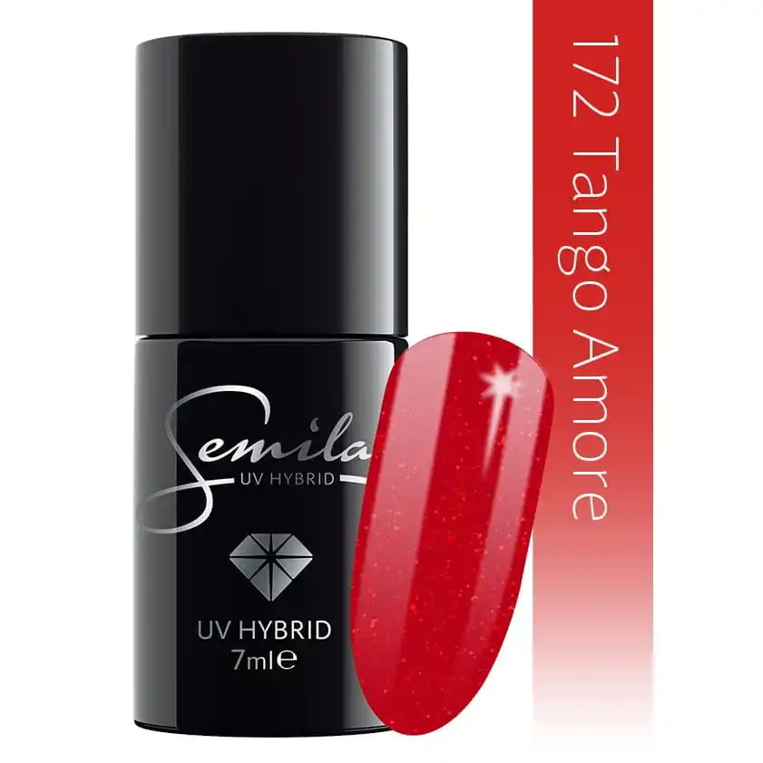 Semilac Tango Amore 172 semi-permanent coverage, UV hybrid nail polish texture Gel