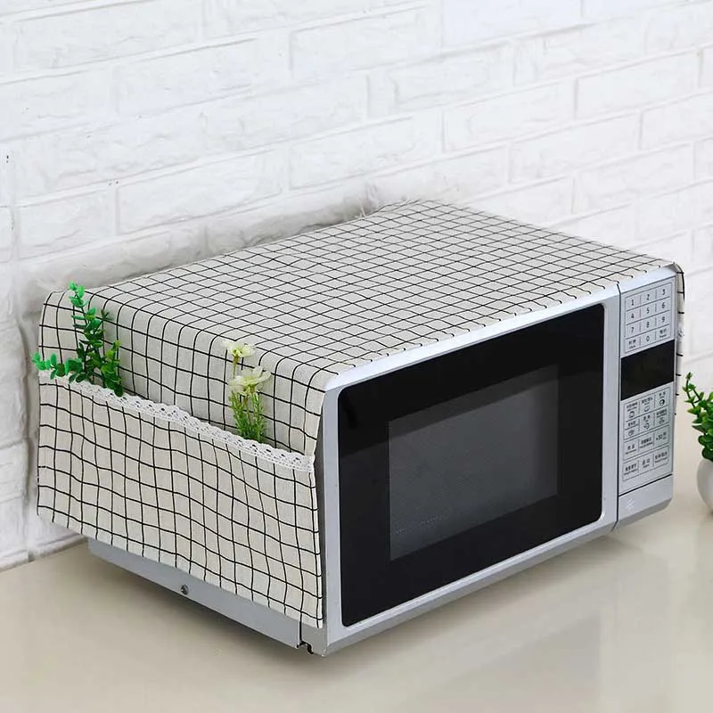 35*95cm Microwave Oven Dustproof Cover With Pockets Cloth Microwaves Protector Covers DIN889