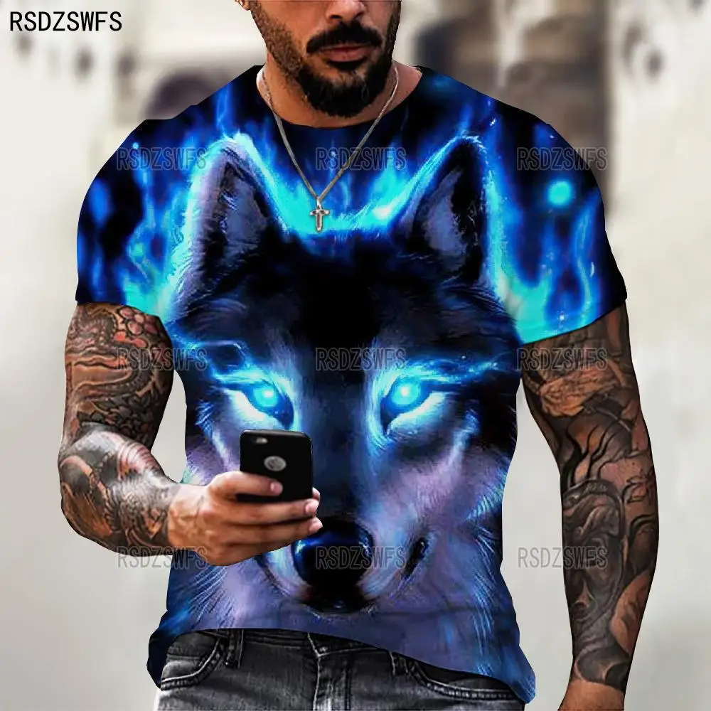 Lovers Wolf Printed T Shirts Men 3D T-shirts Drop Ship Top Tee Short Sleeve Camiseta Round Neck Tshirt Fashion Casual Brand