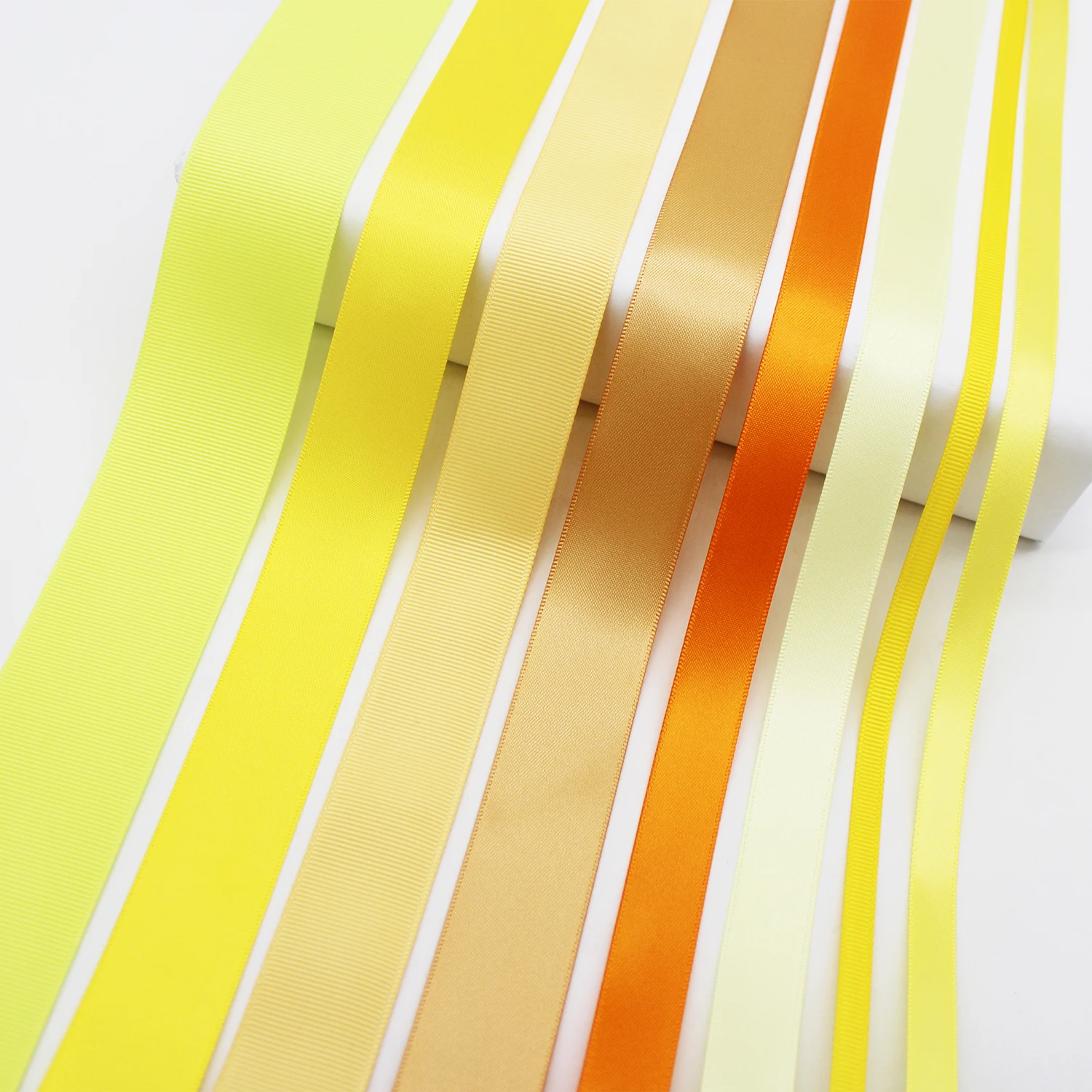 5 Meter/lot Yellow Series Solid Ribbon DIY Manualidades Accessories Supplies Ribbon Satin Ribbon 1/4 