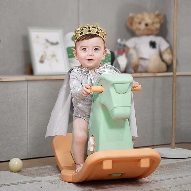 BabyGo Children's Rocking Horse Toy Educational Music Bouncers For Baby Gift Outdoor Indoor Playroom Kids Rocking Chair