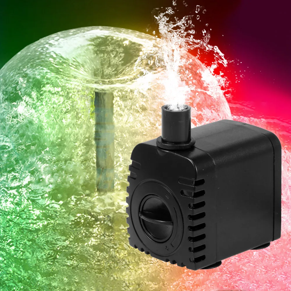 10W/15W Ultra-Quiet Submersible Water Fountain Pump Fish Tank Pond Aquarium Water Pump USB Fountain Pump with 12 LED Light