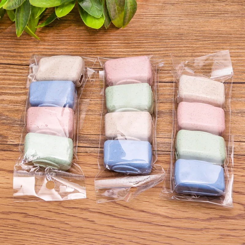 4pcs/set Portable Travel Toothbrush Cover Wash Brush Cap Holder Box Packaging and storage Travel Accessories