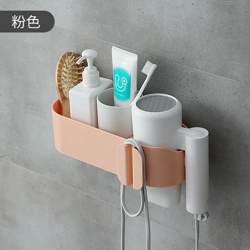 Incognito Self-Adhesive Makeup Storage Box Plug Hook Organizing Rack Hairdryer Shelf Bathroom Furniture Sets Bathroom Shelf