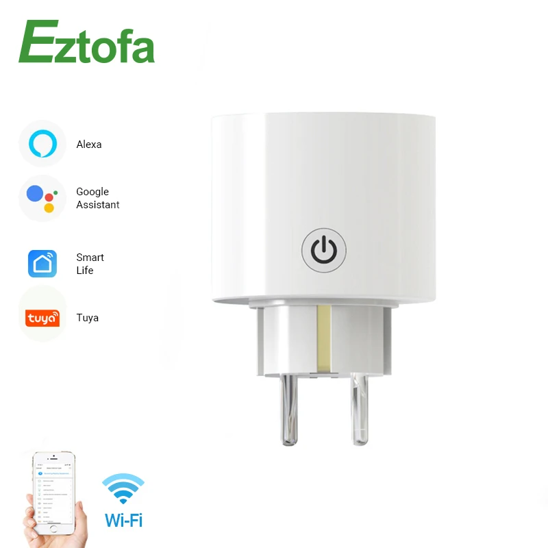 

WiFi Smart Plug EU Standard Power Socket Smart Life/Tuya App Remote Control Work with Alexa Google Home No Hub Required