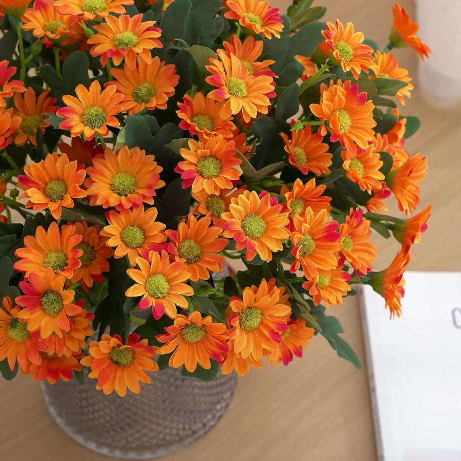 Wunderschöne Künstliche Blumen aus Seide, Gänseblümchen für Festival, DIY, Heim, Zimmer, Garten, Party, Hochzeit, Dekoration, Geschenk, Handwerk, Herbst, Günstige Kunstpflanze – Detail 2