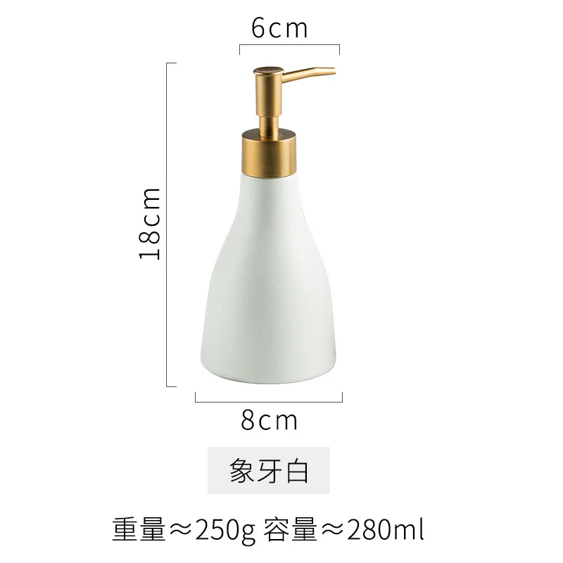 Ceramic Liquid Hand Soap Dispenser Durable Press Pump Bottle Stylish Hand Lotion Bottle for Kitchen Bathroom Accessories