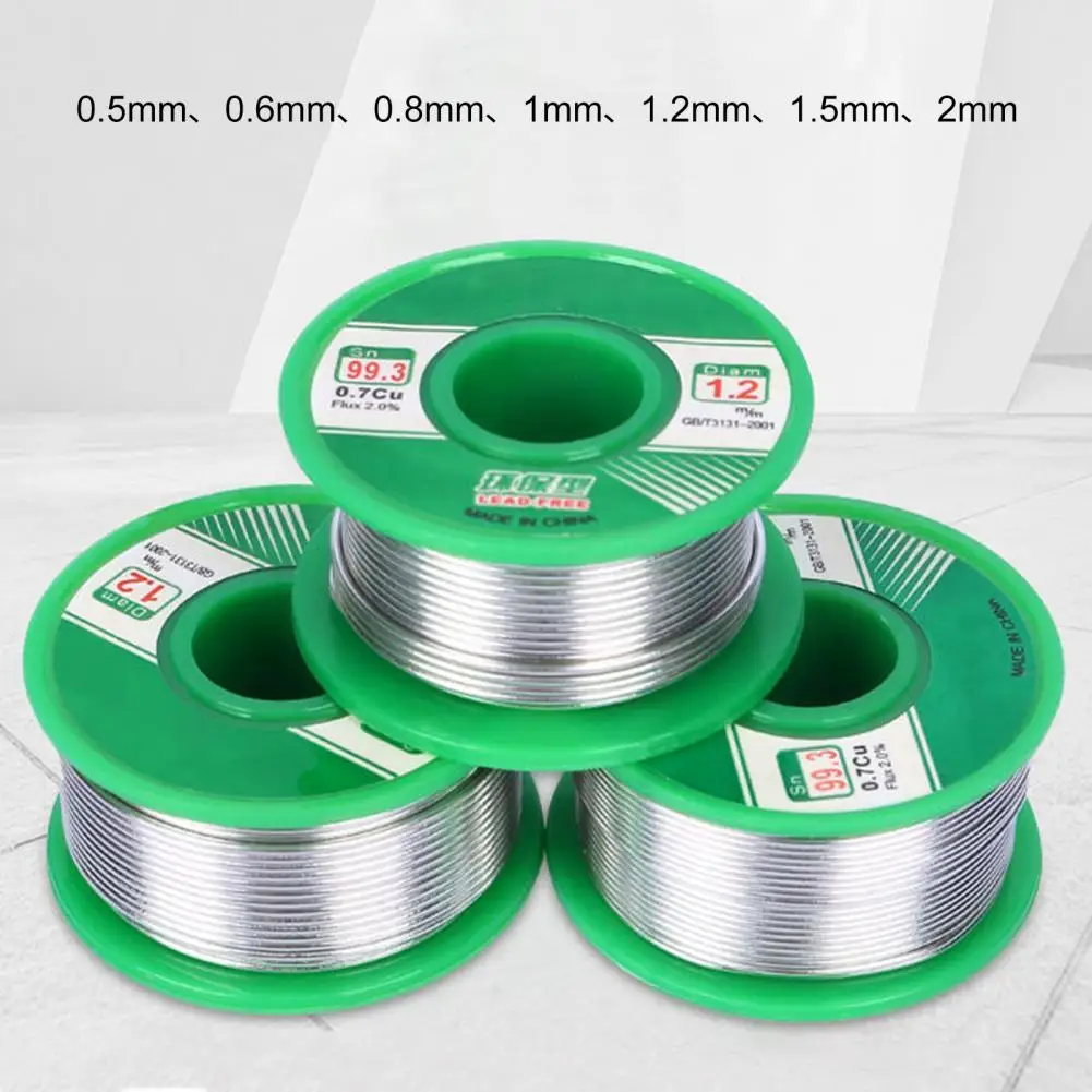 50g 0.5-2mm Solder Tin Wire Eco-friendly Low Melting Point No Clean Needed SN99.3CU0.7 Lead-free Soldering Tin Wire