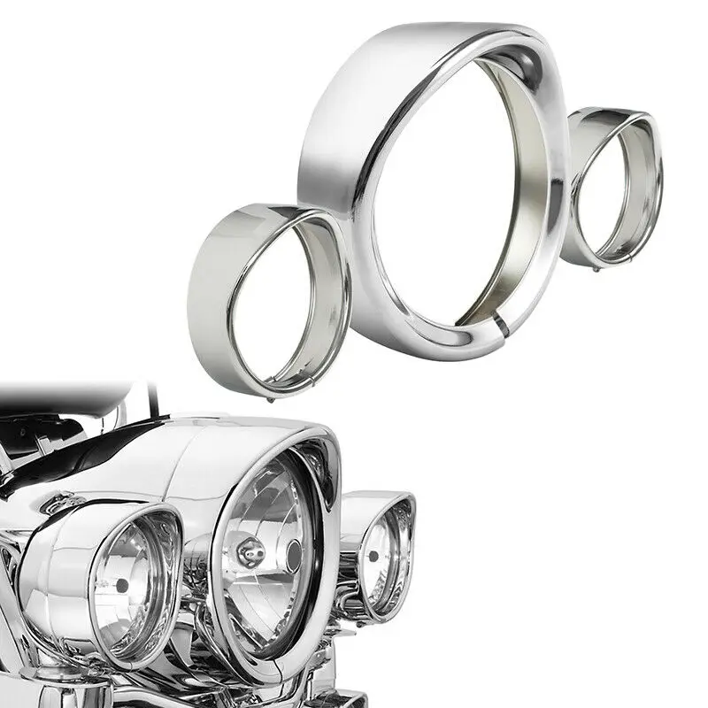 Motorcycle 7 Inch Headlight 4.5 Inch Passing Light Decorate Trim Ring Visor Cover For Harley