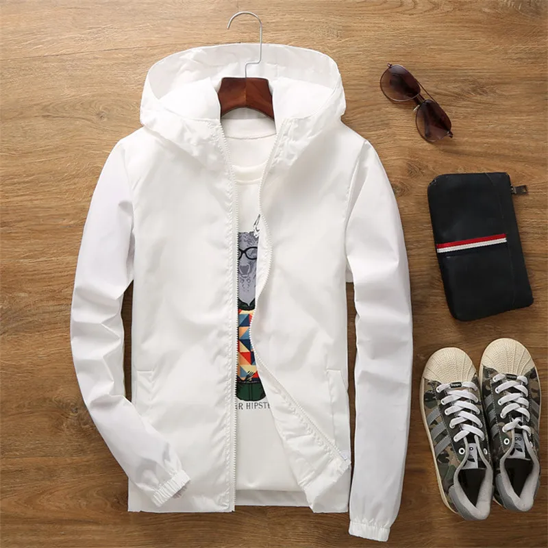 Men's and women's jacket spring and autumn casual wear hooded windbreaker summer sun protection work clothes couple jacket