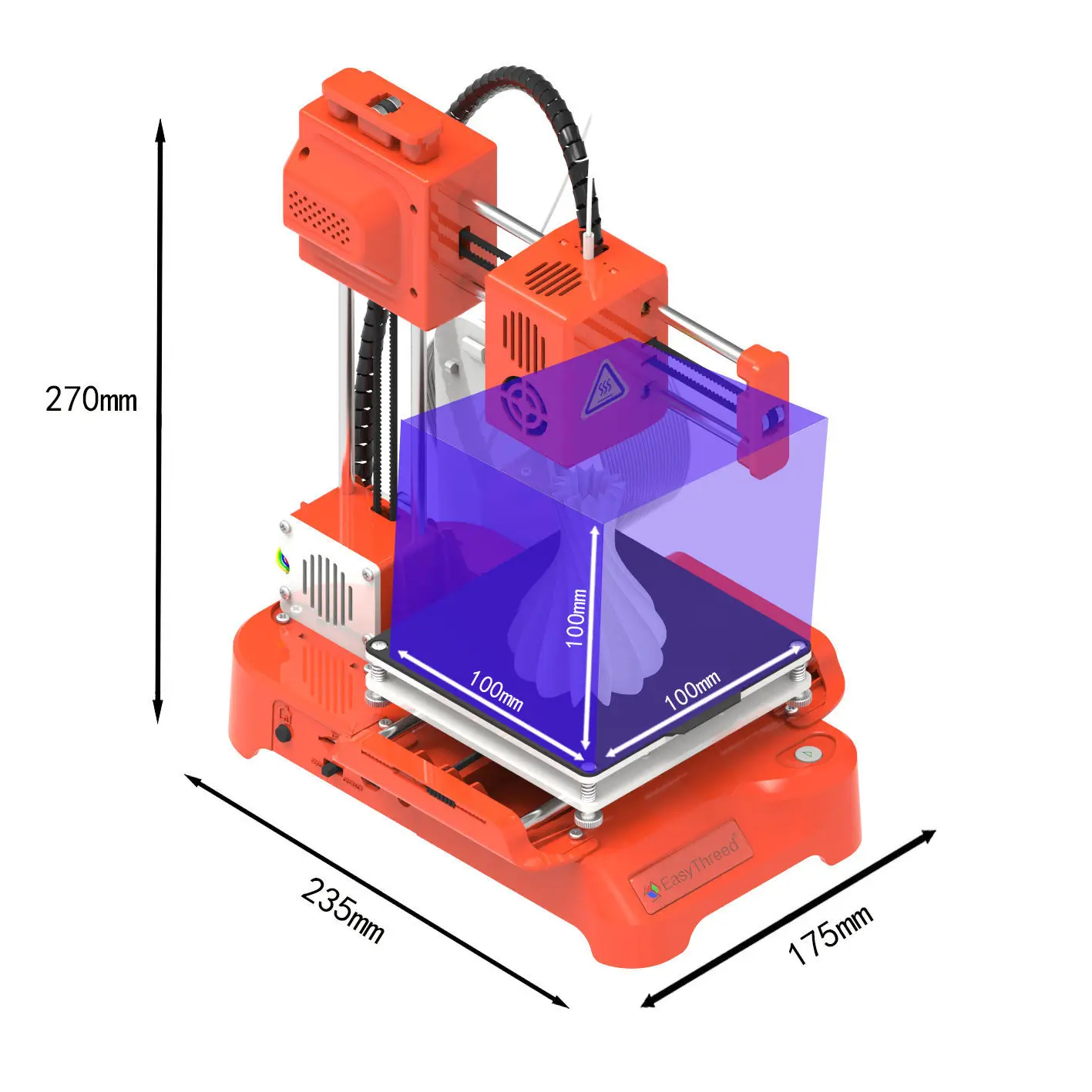 EasyThreed K7 3D Mini drukarka 100x100x100mm bez podgrzewanego łóżka jednoprzyciskowy Printe z kartą TF PLA Filament prosta mała maszyna drukarska