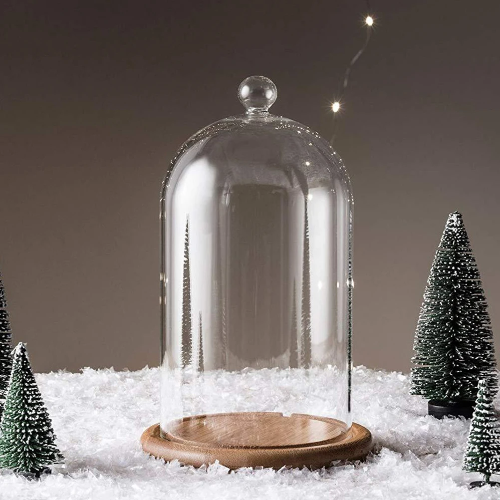 Clear Glass Jar Dome Cover Decorative Clear Glass Dome Cloche Bell Cover Fresh Flower Glass Cover for Wedding Party Valentine