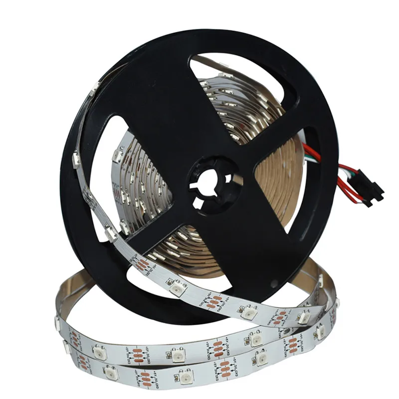 DC5V WS2812B Individually Addressable 5050 RGB Led Strip WS2812 Smart Pixels Led Light White Black PCB Waterproof IP30/65/67