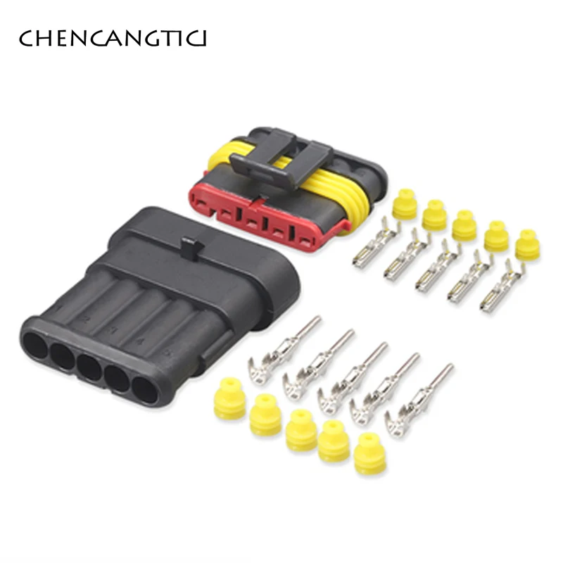 Conector eléctrico AMP Super Seal para coche, lámpara de xenón impermeable automotriz, enchufe macho y hembra, 1 Juego, 2, 3, 4, 5, 6 pines