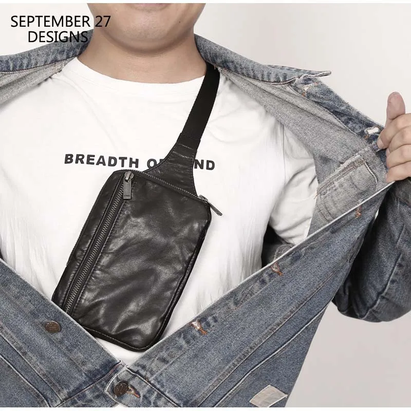 Borsa a tracolla Casual di nuovo stile da uomo primo strato in pelle di pecora amanti piccola borsa da viaggio per telefono borsa a tracolla Mini