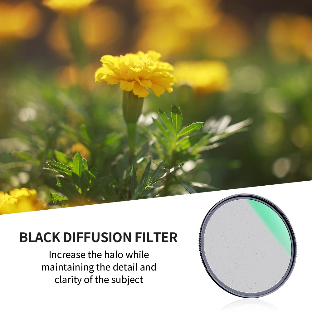 K&F Concept Black Mist Diffusion 1/2 1/1 Lens Filter Special Effects Shoot Video like movies 49mm 52mm 58mm 62mm 67mm 77mm 82mm