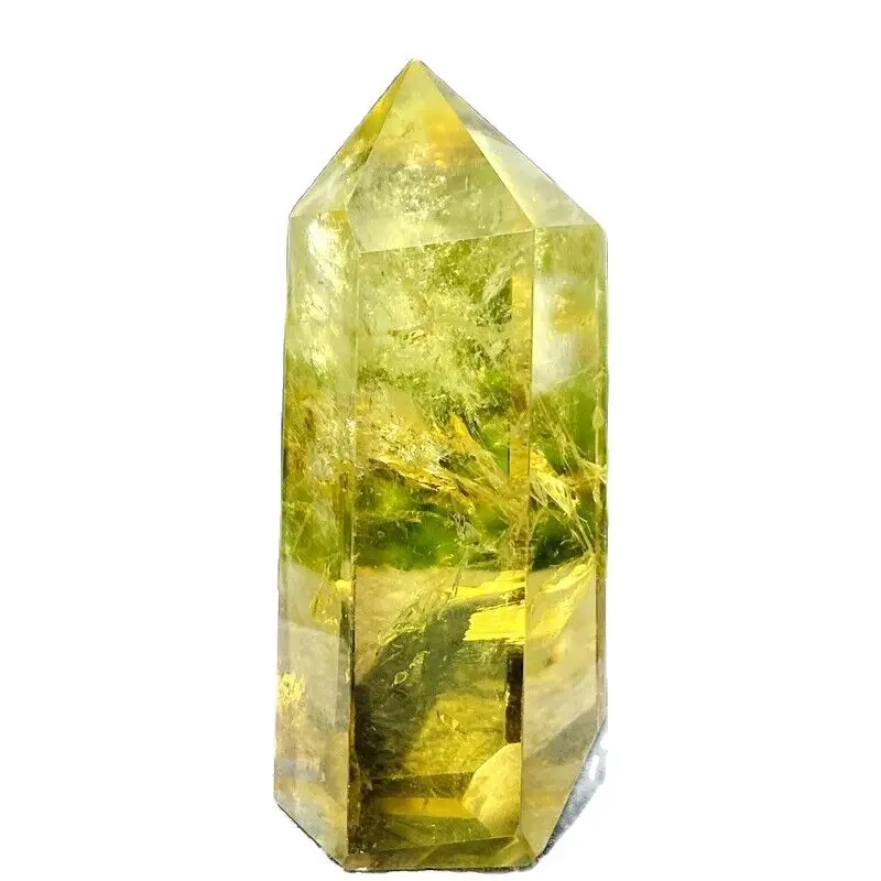 Natural Beautiful Yellow Crystal Obelisk Crystal Energy Column Reiki Healing