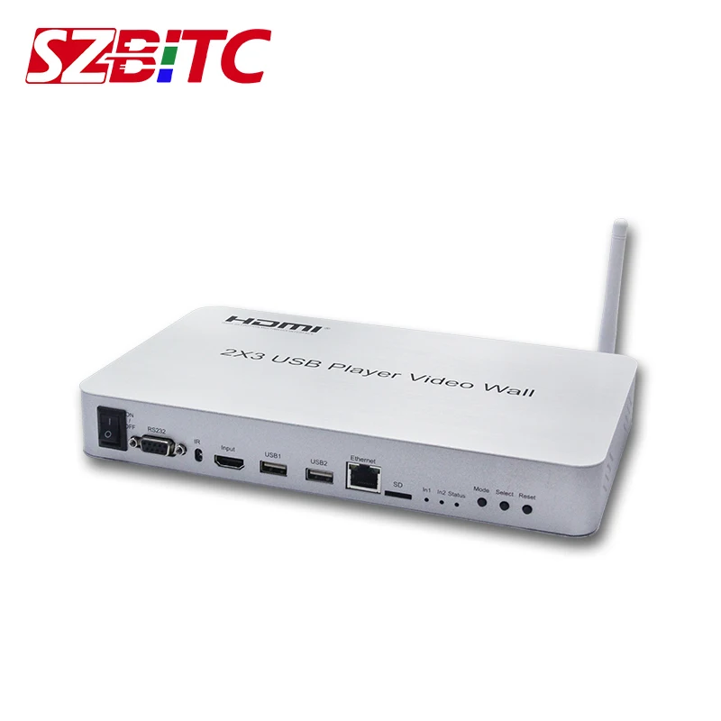 Contrôleur mural vidéo sans fil WiFi, lecteur USB, boîtier d'épissure, moniteur TV, 1 entrée, 6 sorties, 4K, 2x3