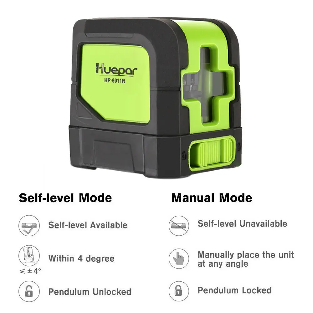 Huepar Laser level Red BeamCross Line Laser Self leveling Line Vertical Horizontal Red