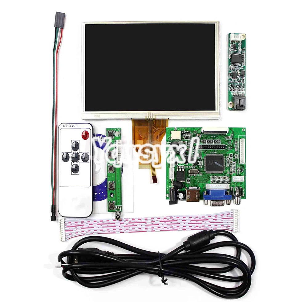 

Yqwsyxl 6.5 inch LCD screen AT065TN14 800*480 Driver Board touch screen kit compatible-HDMI VGA 2AV LCD Controller Board