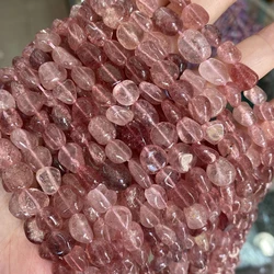 6-8mm Natual Irregular Strawberry Quartz Stone Loose Spacer Beads For DIY Jewelry Making Bracelet Necklace Accessories 15''