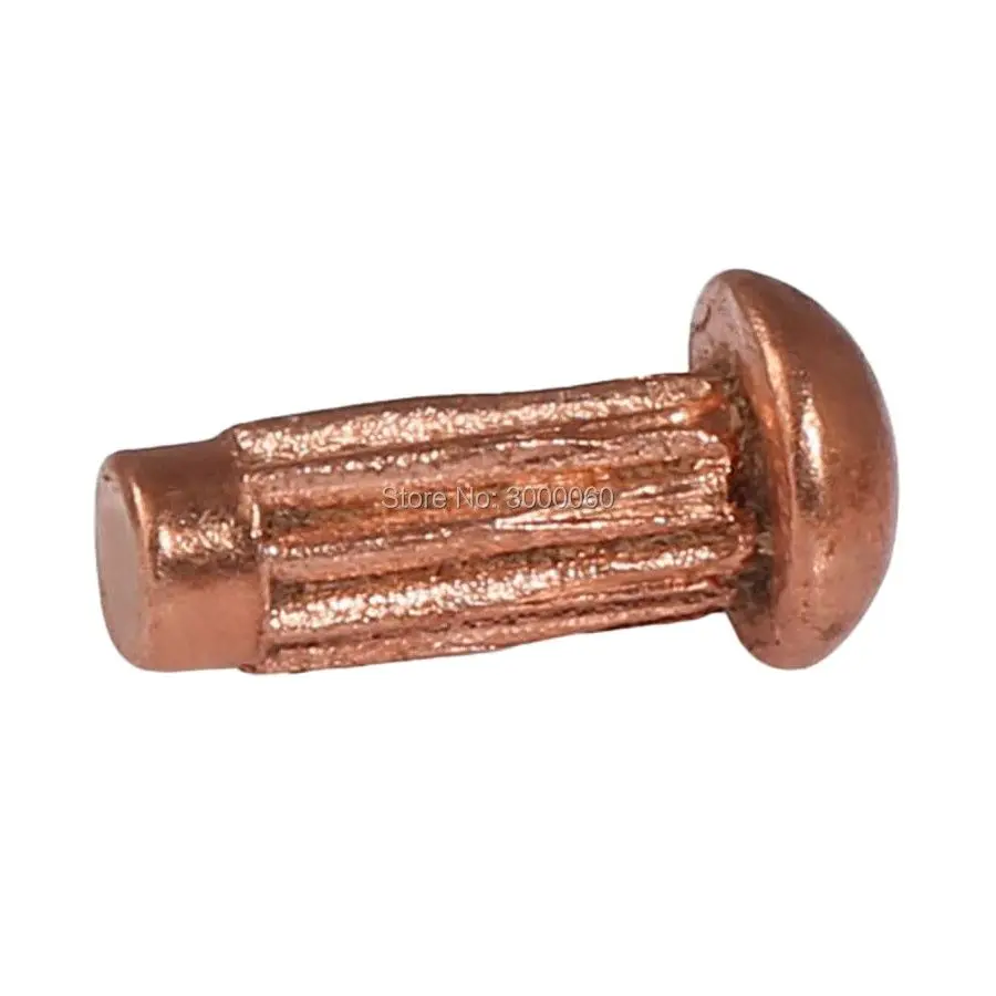 

M2 Copper Round Head Solid Knurled Rivets For Name Plate 1000pcs/lot