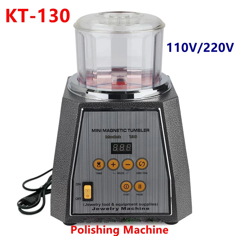 

KT-130 Magnetic Tumbler Rotary Polisher Machine Finishing Machine AC 110V/220V Jewelry Cleaner Tools With 200g Polishing Needles