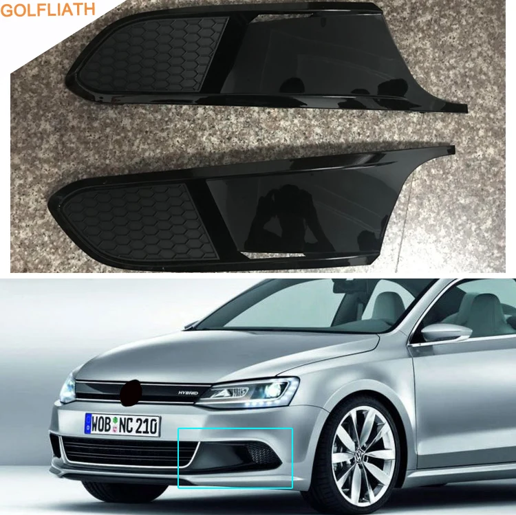 GOLFLIATH honeycomb front bumper grille side fog light grill meshed lower grill for VW Volkswagen Jetta MK6 2012-2014