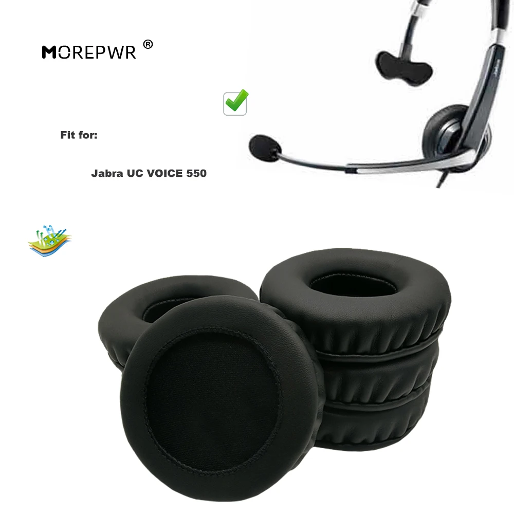 

Morepwr New Upgrade Replacement Ear Pads for Jabra UC VOICE 550 Headset Parts Leather Cushion Earmuff Sleeve