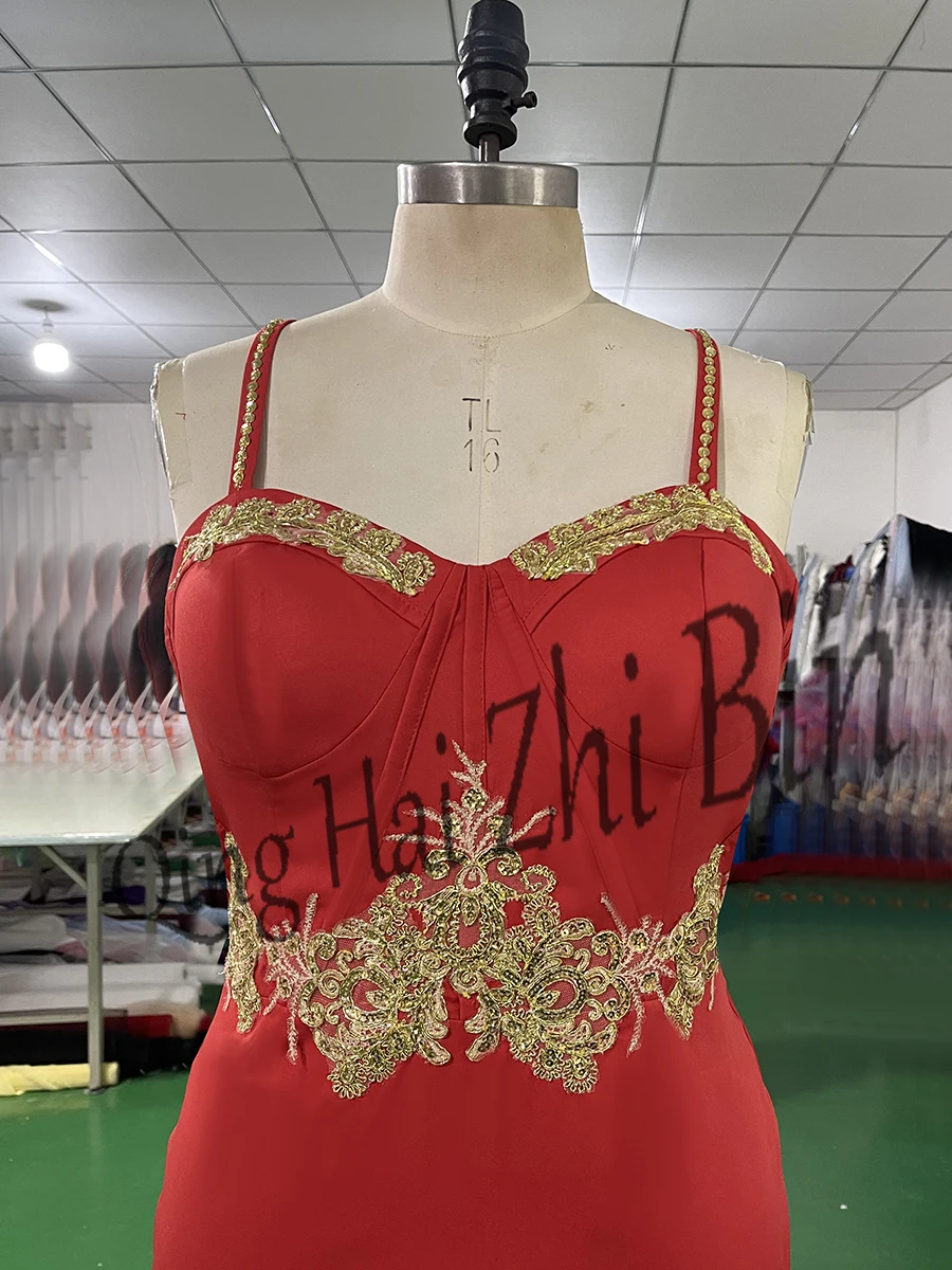 D16 moda nova em vermelho querida sereia piso-comprimento elastano vestidos de noite das mulheres/nupcial vestidos de baile apliques frete grátis