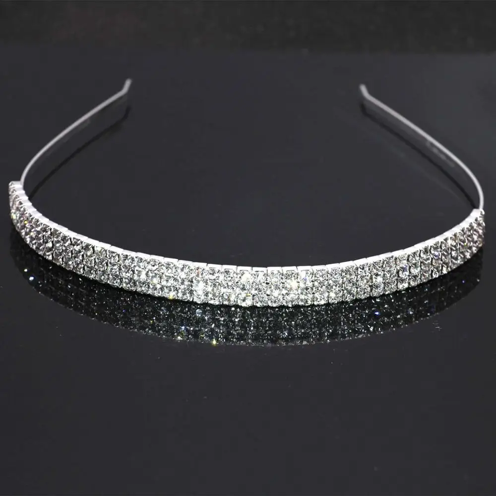 TREAZY Silver Color Full Rhinestone Crystal Hairbands for Women Girls Headband Wedding Prom Tiara Bridal Hair Accessories