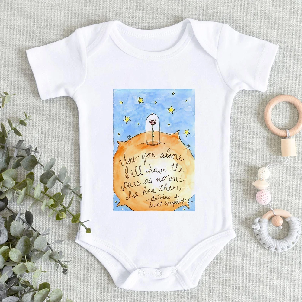 Bodysuit For Newborns Le Petit Prince Print Aesthetic Baby Girl Clothes France Fashion Casaul Baby Body Dropshipping Ropa Bebe