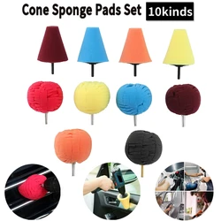 Power Drill Tool Set Sponge Polishing Pad Cone Shaped Car Buffing Pads For Car Wheel Hub Cleaning