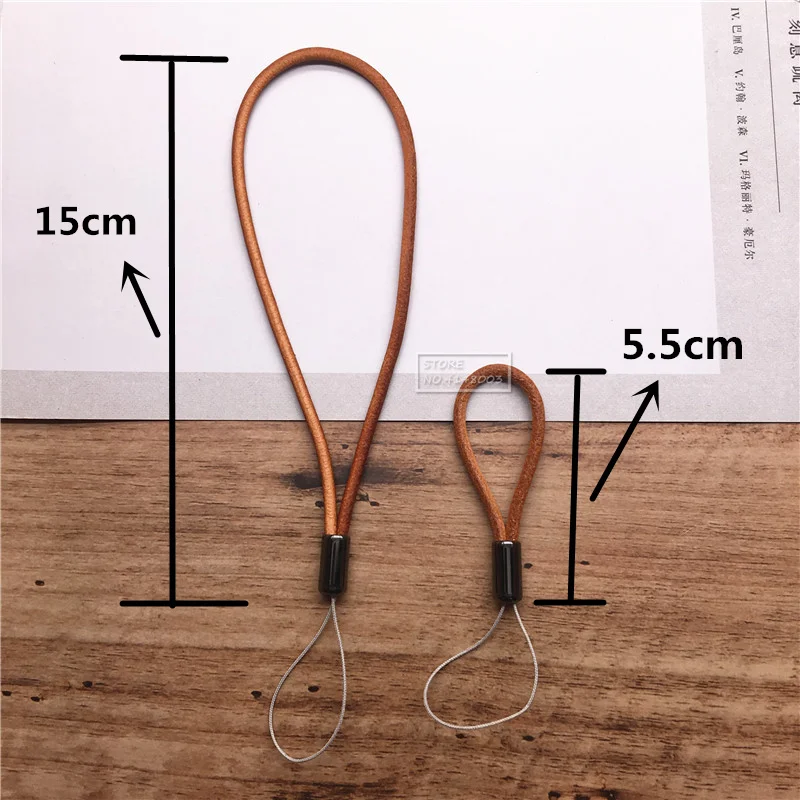 Leacther Lanyard-Vintage Leather Key Chain with Lanyard Mobile Phone Straps Strap Wrist Rope Phone for USB Flash Drives Keys