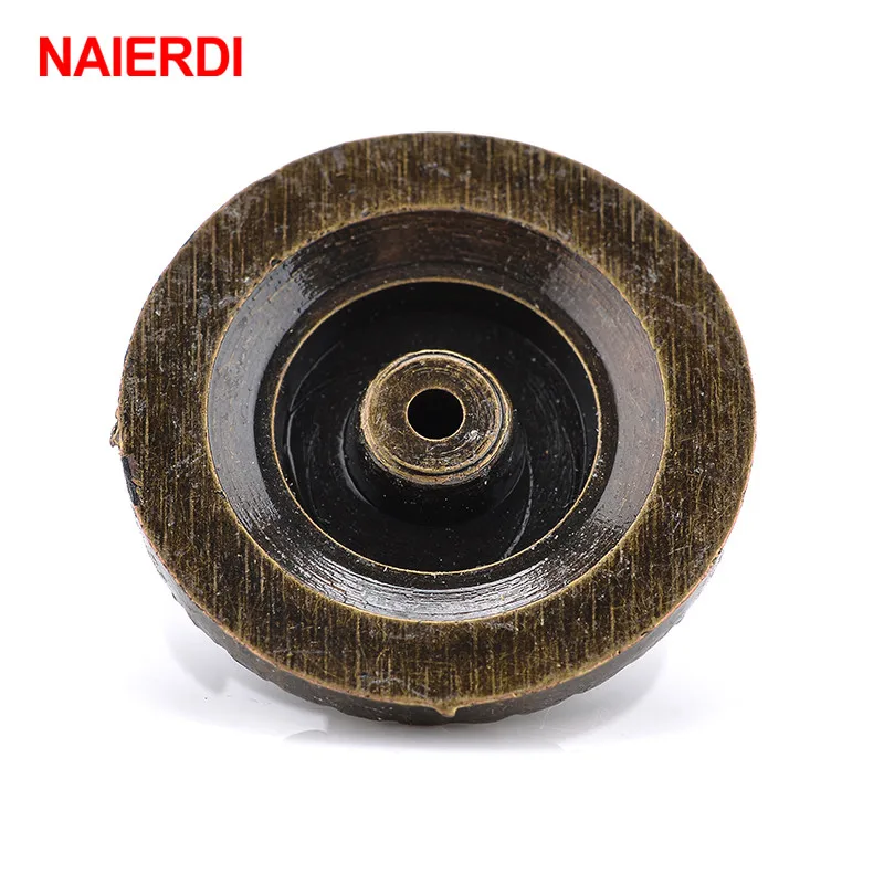 NAIERDI 4pcs Retro Bronze Kitchen Cabinet Knobs Cupboard Door Handles Vintage Wardrobe Furniture Handle Jewelry Box Drawer Pulls