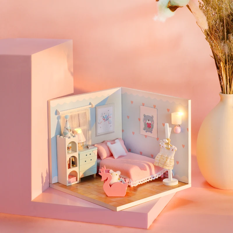 Regalos navideños Regalos de aniversario para amigos Juguetes de construcción Casa construida a mano Decoraciones cálidas para tiempo libre