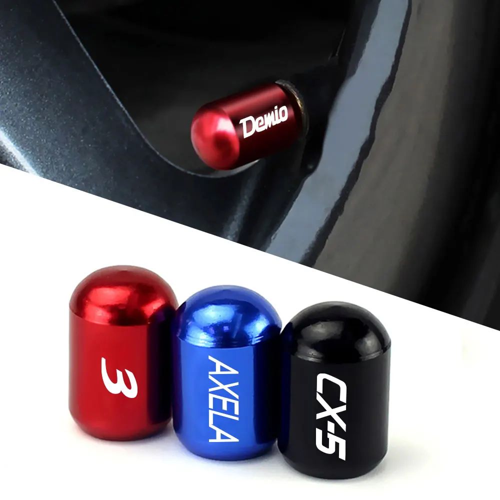 Car Tire Valve Caps For Mazda 3 6 2 CX5 CX9 CX3 CX30 MPS Demio Axela Atenza MX5 BT50 Biante MS Premacy CX8 Skyactiv Accessories