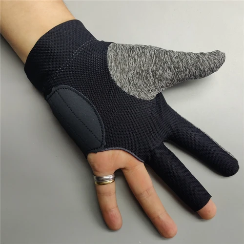 Imagen 2 del producto Guante de billar para mano izquierda y derecha, accesorio profesional de 3 dedos para piscina, Jaspe mediano, Carom coreano