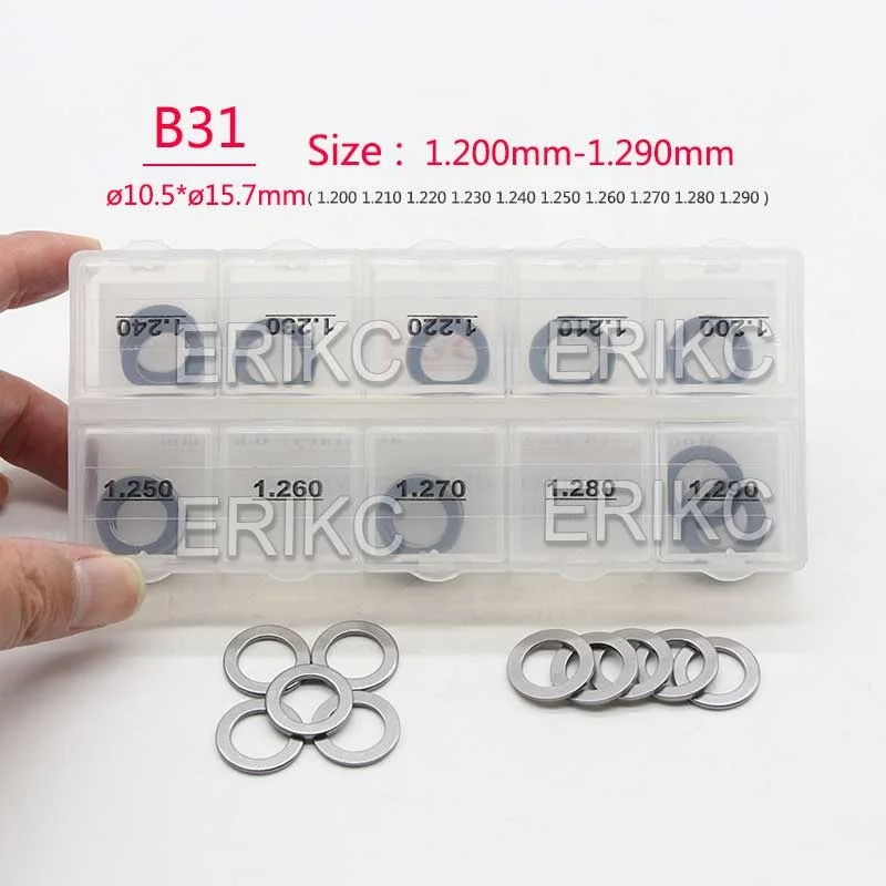 ERIKC B31 50PCS SIZE (1.20mm-1.29mm) Fuel Injector Adjustment Shim Nozzle Copper Gasket Washer FOR BOSCH Injector Shims Kit