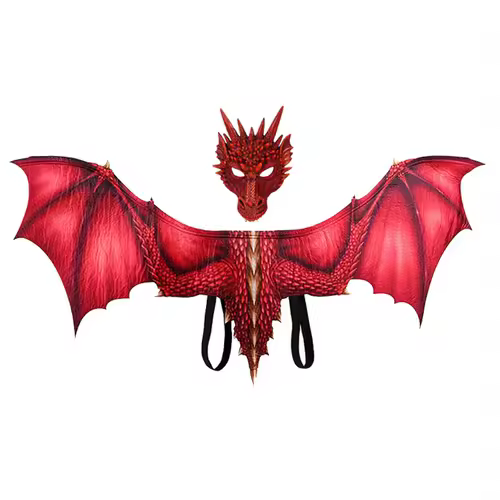 Adult Halloween Decoration Carnival Party Animal Costume Dragon Cosplay Masquerade Face Mask and Wings - Image 14
